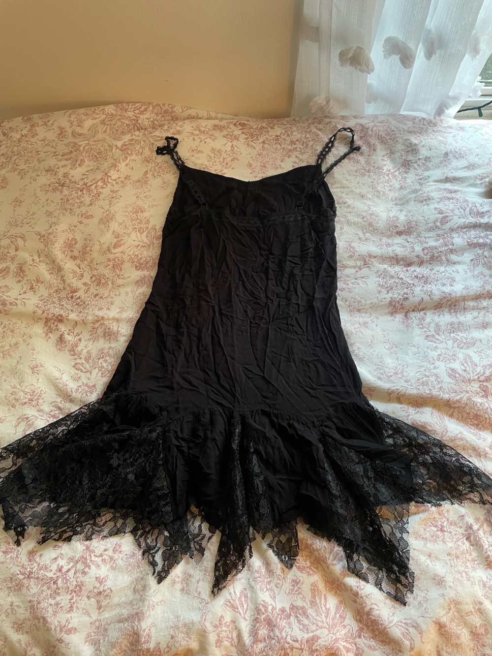 Free People Black Lace-Trim Slip